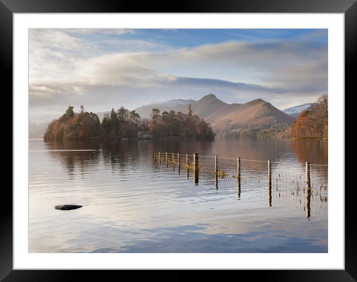 Derwentwater at sunrise  Framed Mounted Print by Colin Jarvis