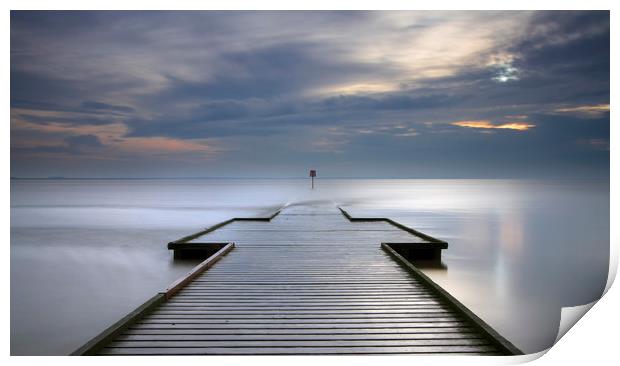 Lytham lifeboat jetty at sunset Print by Colin Jarvis