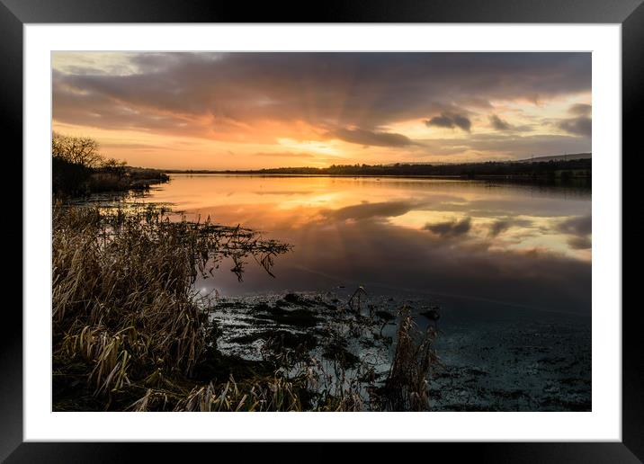 Sunset Reflection In Barr Loch Framed Mounted Print by Craig Bennett