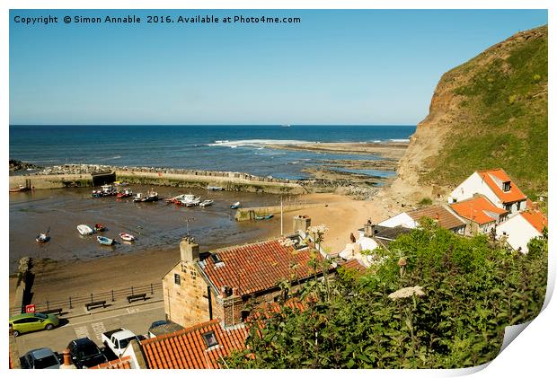 Staithes Summer Seaside Print by Simon Annable