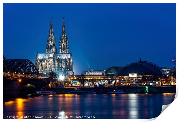 Cologne at Blue hours Print by Ankor Light