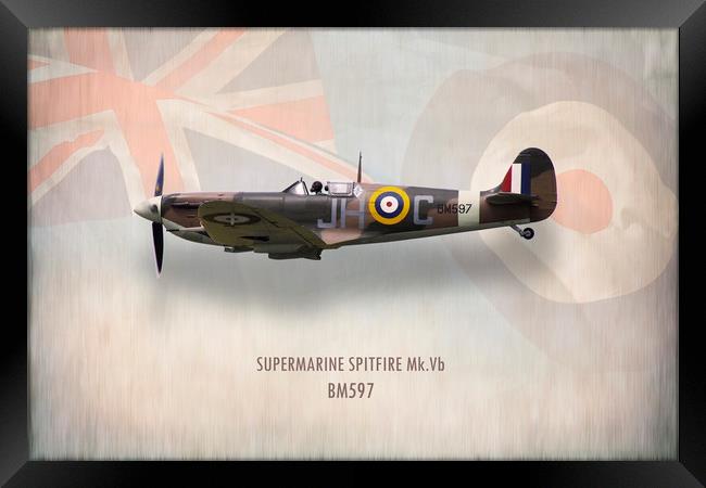 Supermarine Spitfire Mk Vb BM597 Framed Print by J Biggadike