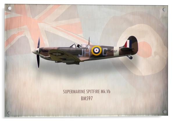 Supermarine Spitfire Mk Vb BM597 Acrylic by J Biggadike