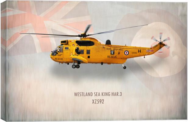 Westland Sea King HAR3 XZ592 Canvas Print by J Biggadike