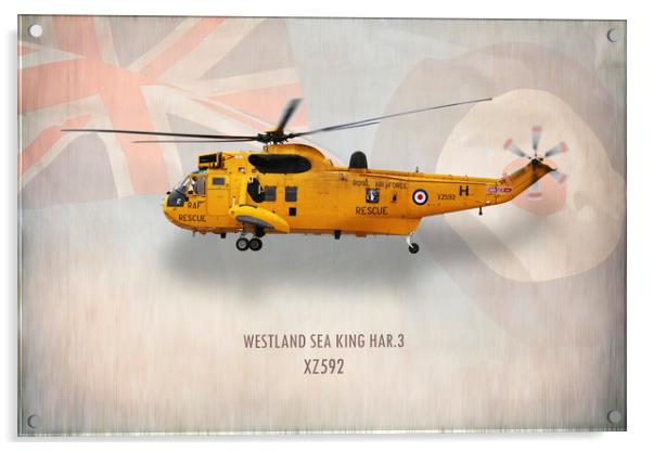 Westland Sea King HAR3 XZ592 Acrylic by J Biggadike