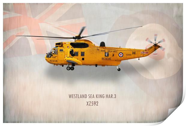 Westland Sea King HAR3 XZ592 Print by J Biggadike