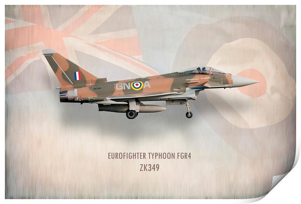 Eurofighter Typhoon FGR4 ZK349 Print by J Biggadike