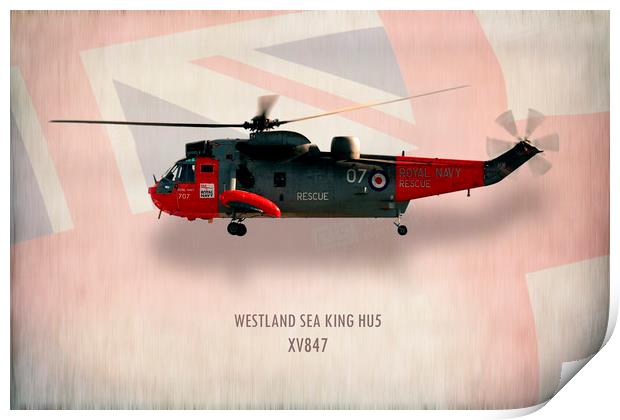 Westland Sea King HU5 XV847 Print by J Biggadike