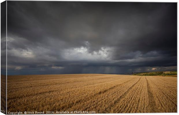 Stubble and Storm Canvas Print by Nick Pound