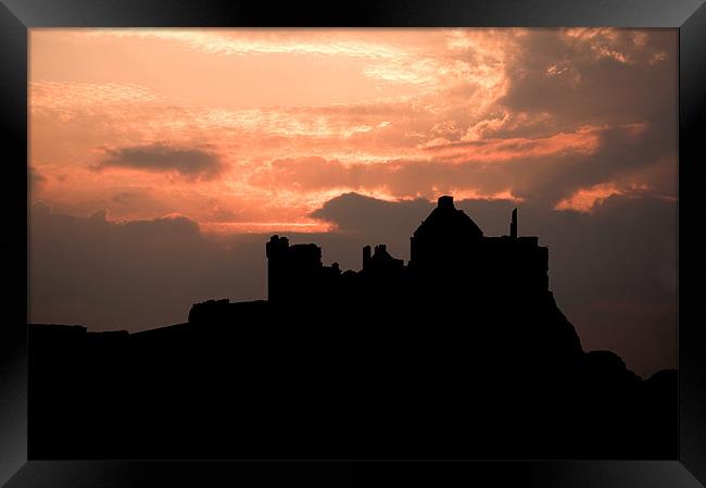 Dunluce Castle Silhouette Framed Print by Darren Smith