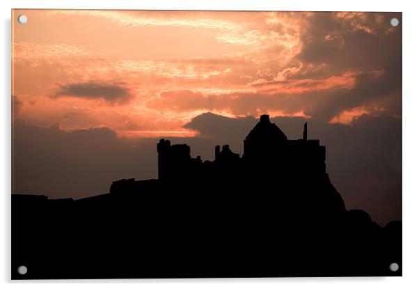Dunluce Castle Silhouette Acrylic by Darren Smith