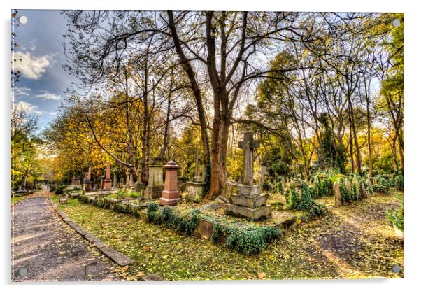 Highgate Cemetery London Acrylic by David Pyatt