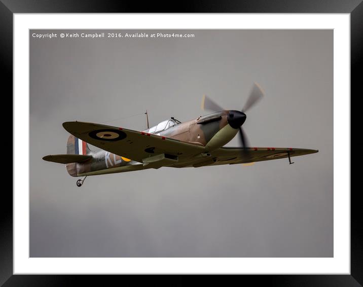 World War 2 RAF Spitfire Framed Mounted Print by Keith Campbell