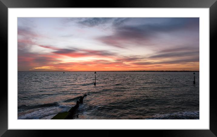 Sunset at Landguard Point Framed Mounted Print by Nick Rowland