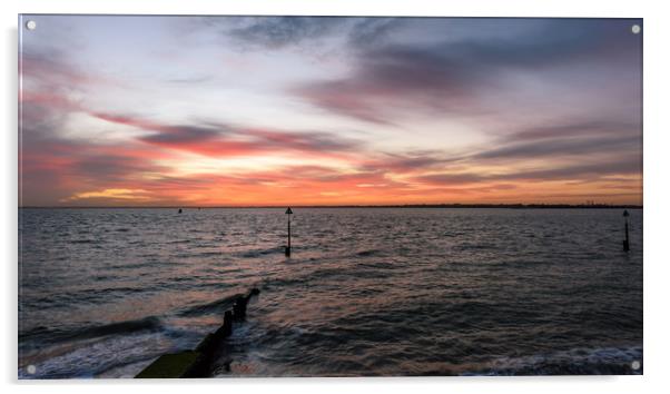 Sunset at Landguard Point Acrylic by Nick Rowland