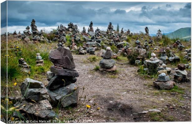 Enigmatic Stacked Stones of Skye Canvas Print by Colin Metcalf