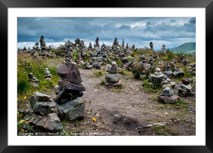 Enigmatic Stacked Stones of Skye Framed Mounted Print by Colin Metcalf