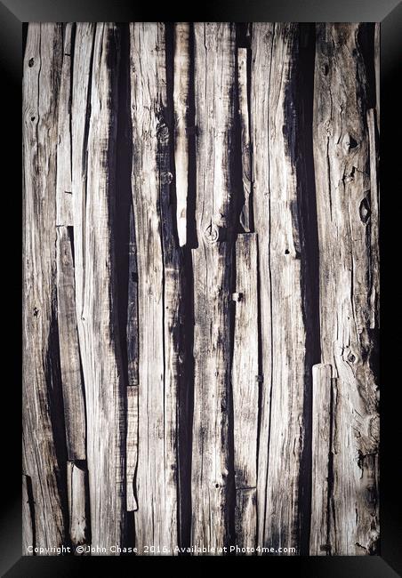 Old Weathered Wood Framed Print by John Chase