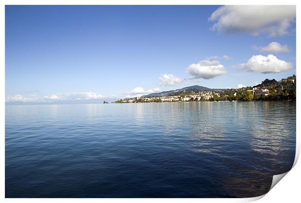 Lake Geneva Print by les tobin