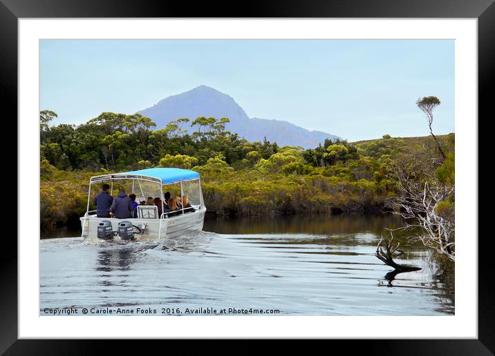 Boating on Melaleuca Creek, Tasmania. Framed Mounted Print by Carole-Anne Fooks