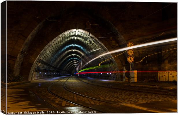 Tram entering a tunnel Canvas Print by Jason Wells