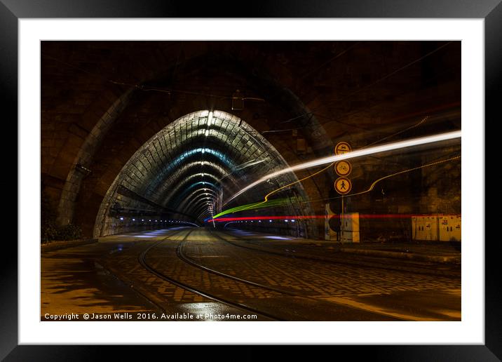 Tram entering a tunnel Framed Mounted Print by Jason Wells