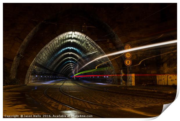 Tram entering a tunnel Print by Jason Wells