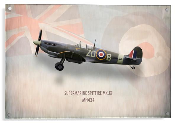 Supermarine Spitfire Mk.IX MH434 Acrylic by J Biggadike