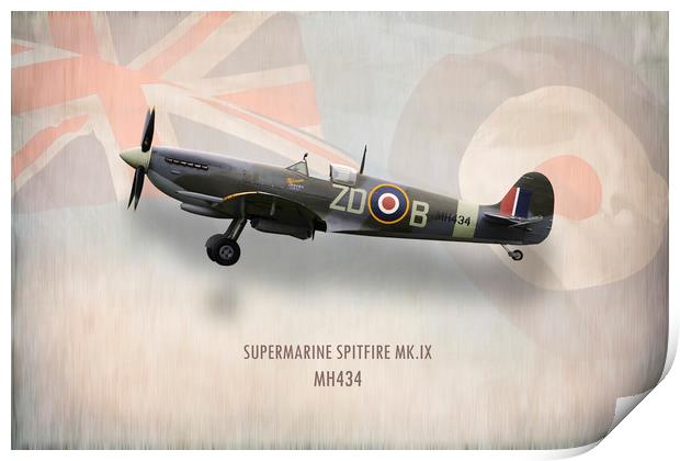 Supermarine Spitfire Mk.IX MH434 Print by J Biggadike