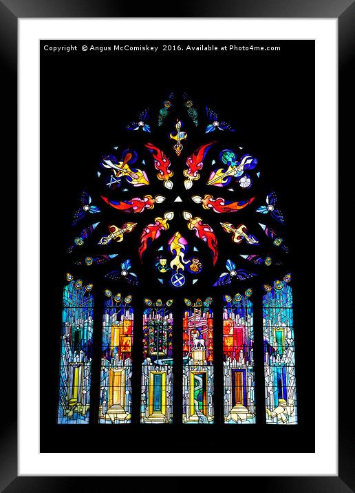 Stained glass window St Michael's Parish Church Framed Mounted Print by Angus McComiskey