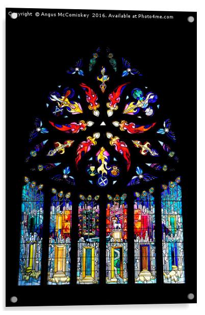 Stained glass window St Michael's Parish Church Acrylic by Angus McComiskey