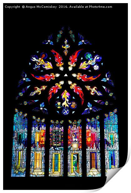 Stained glass window St Michael's Parish Church Print by Angus McComiskey