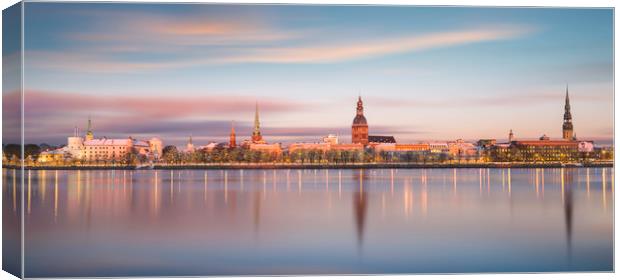 Riga in the Golden Hour Canvas Print by Barry Maytum