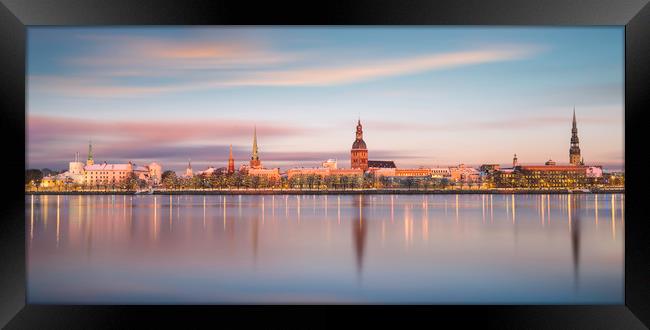 Riga in the Golden Hour Framed Print by Barry Maytum