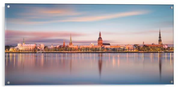 Riga in the Golden Hour Acrylic by Barry Maytum