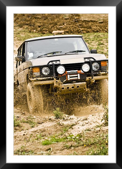 Range Rover Off Roading Framed Mounted Print by Eddie Howland