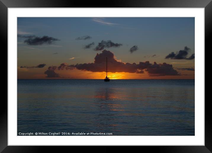 St Lucia Sunset 1 Framed Mounted Print by Milton Cogheil
