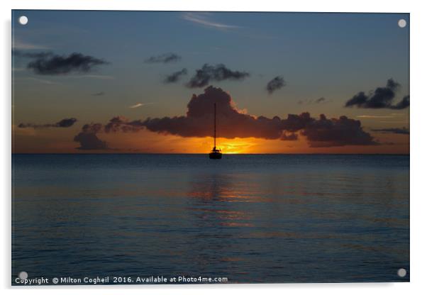 St Lucia Sunset 1 Acrylic by Milton Cogheil