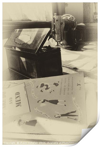 Sewing Machine, Victorian Household Print by Shawn Nicholas