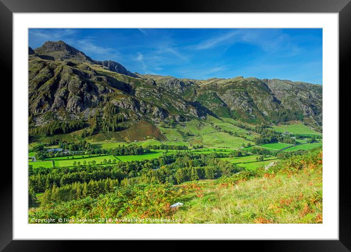 Great Langdale Valley from Side Pike Lake District Framed Mounted Print by Nick Jenkins