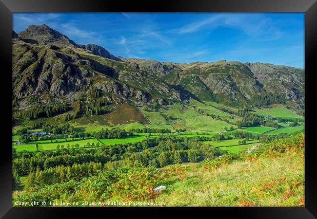 Great Langdale Valley from Side Pike Lake District Framed Print by Nick Jenkins