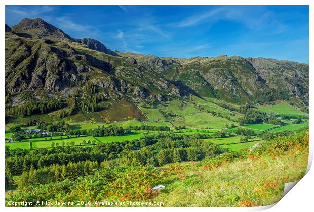 Great Langdale Valley from Side Pike Lake District Print by Nick Jenkins
