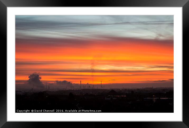 Industrial Dawn  Framed Mounted Print by David Chennell
