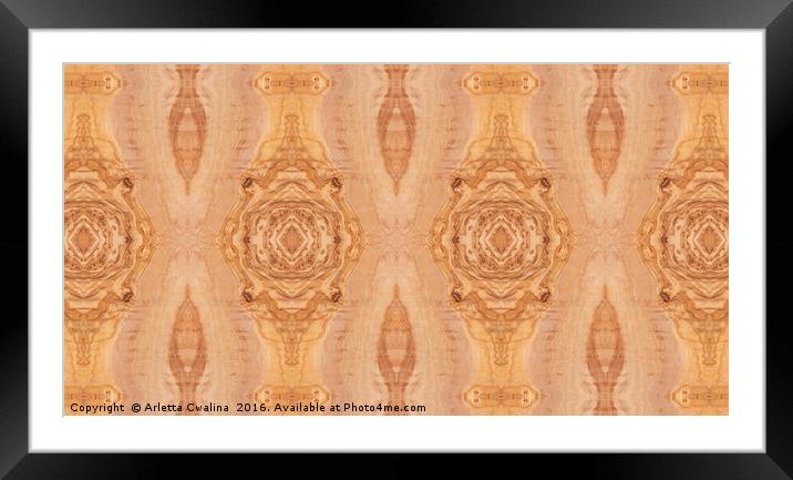 Olive wood surface texture abstract Framed Mounted Print by Arletta Cwalina