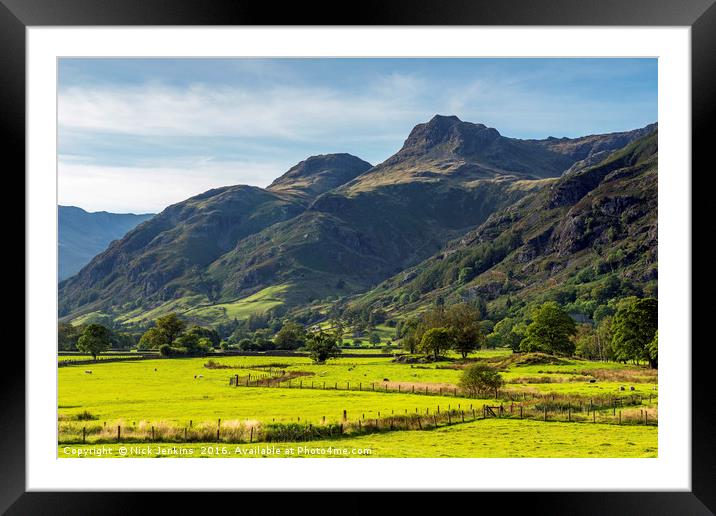 Great Langdale Valley Lake District Cumbria Framed Mounted Print by Nick Jenkins