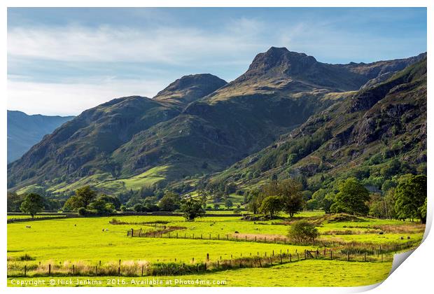 Great Langdale Valley Lake District Cumbria Print by Nick Jenkins