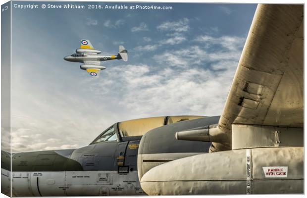 Gloster Meteor tribute scene. Canvas Print by Steve Whitham