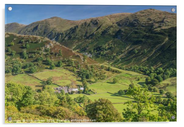 The UpperTroutbeck Valley Lake District Cumbria  Acrylic by Nick Jenkins