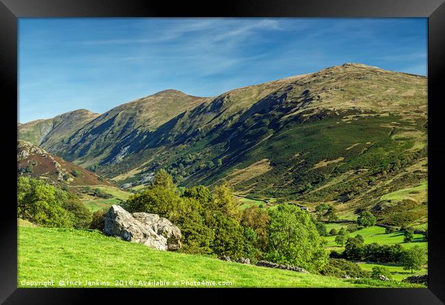 Upper Troutbeck Valley Lake District Cumbria Framed Print by Nick Jenkins
