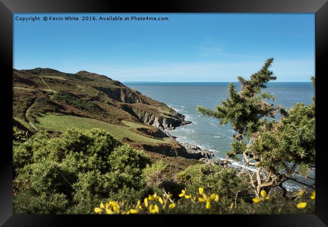 Coastal path walk Mortehoe Framed Print by Kevin White